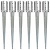 vidaXL Estacas de enterrar 6 pcs 10x76 cm a&ccedil;o galvanizado prateado