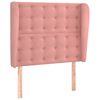 vidaXL Cabeceira de cama c/ abas veludo 93x23x118/128 cm rosa