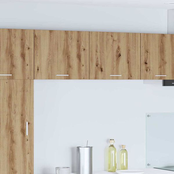 vidaXL Arm&aacute;rio suspenso com porta 2 pcs Carvalho Artesanal e Branco