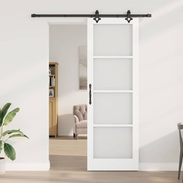 vidaXL Porta Deslizante ORKDAL Branco e Preto 78 x 232 cm