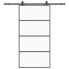 vidaXL Porta desliz. c/ conj. ferragens 102,5x205cm vidro ESG preto