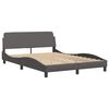 vidaXL Estrutura de cama Dover 140x190cm couro artificial cinzento