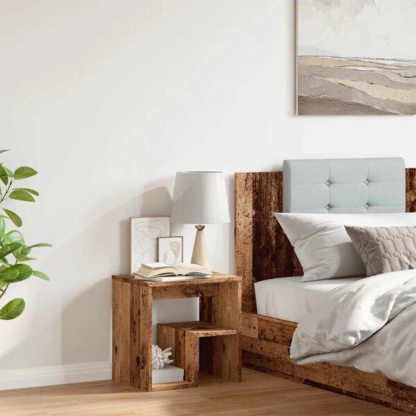 vidaXL Mesa de cabeceira 40x30x40cm derivados de madeira madeira velha