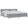 vidaXL Cama Box com cabeceira Cinzento-claro 200 x 200 cm tecido