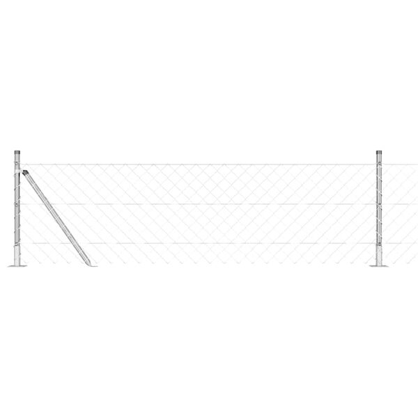 vidaXL Poste de Cerca Prateado 10 x 0,4 m (malha de 60 x 60 mm) A&ccedil;o