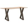 vidaXL P&eacute;s para mesa de jantar 2 pe&ccedil;as a&ccedil;o natural 60x(72-73,3) cm a&ccedil;o