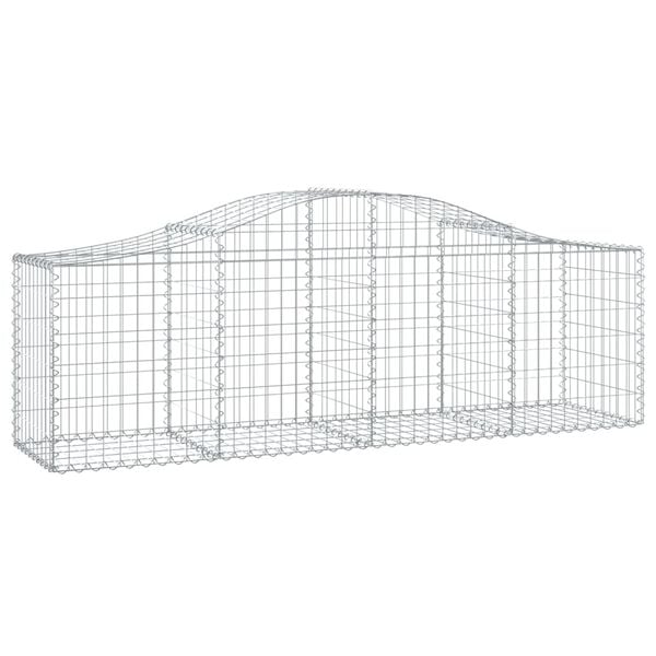 vidaXL Cestos gabi&atilde;o arqueados 6 pcs 200x50x60/80 cm ferro galvanizado