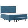 vidaXL Cama Box com colch&atilde;o Azul escuro 180 x 200 cm Veludo