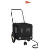 vidaXL Reboque bicicleta p/ animais tecido oxford/ferro preto