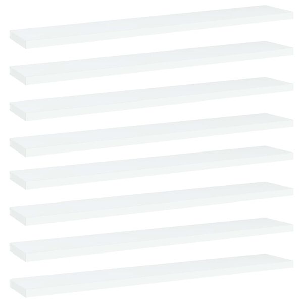vidaXL Prateleiras para estante 8 pcs 60x10x1,5cm contraplacado branco