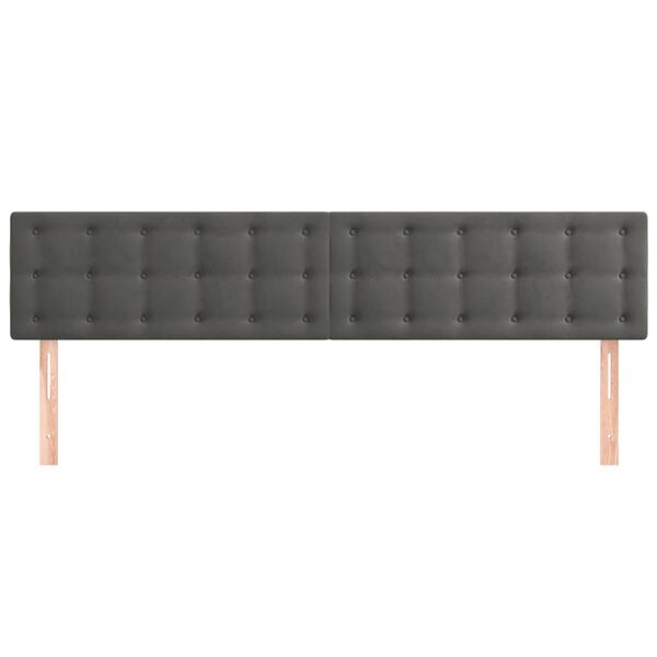 vidaXL Cabeceiras cinzento-escuro 180x5x78/88 cm veludo