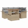 vidaXL Conjunto de Sof&aacute; de Jardim 5 unid. Bege Rattan Sint&eacute;tico