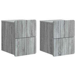 vidaXL Gabinete de Canto Montado na Parede 2 pcs Sonoma Cinzento