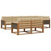 vidaXL Conjunto de Sof&aacute;s para Exterior 7 pcs Natural e Bege