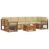 vidaXL Conjunto de Sof&aacute;s para Exterior 8 pcs Natural e Bege