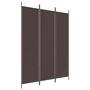 vidaXL Biombo/divis&oacute;ria com 3 pain&eacute;is 150x200 cm tecido castanho