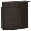 vidaXL Mesa de bar para jardim 120x55x110 cm vime PE castanho