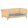 vidaXL Cesto para c&atilde;es com almofad&atilde;o 90x54x35 cm salgueiro genu&iacute;no
