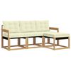 vidaXL Conjunto de Sof&aacute;s para Exterior 4 unid. Branco e Creme