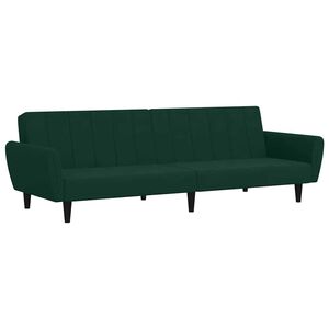 vidaXL Sof&aacute;-cama de 2 lugares veludo verde-escuro