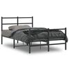 vidaXL Estrutura de cama com cabeceira e p&eacute;s 120x190 cm metal preto