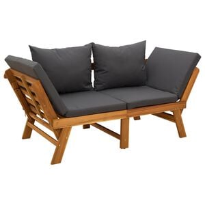 vidaXL Banco de Jardim 3 em 1 com Cushions Madeira S&oacute;lida de Ac&aacute;cia