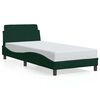 vidaXL Estrutura de cama Dover 90x190 cm veludo verde-escuro