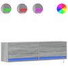 vidaXL M&oacute;vel de parede p/ TV c/ luzes LED 140x31x38 cm cinzento sonoma