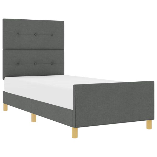 vidaXL Estrutura da Cama Cinzento escuro 80 x 200 cm tecido