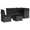 vidaXL 6 pcs conjunto sof&aacute;s de jardim c/ almofad&otilde;es vime PE preto