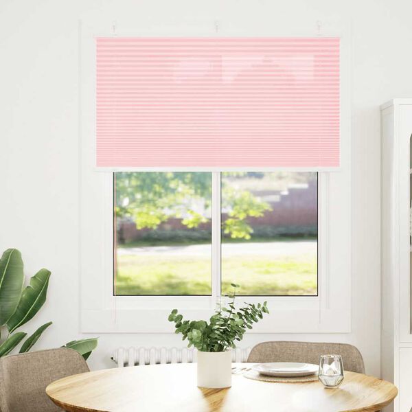 vidaXL Rosa Plissada Cega 105x150 cm Largura Tecido 104,4cm Poli&eacute;ster