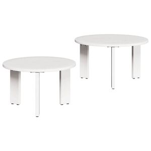 vidaXL Mesa de centro 2 pcs Branco Madeira de pinho maci&ccedil;a