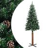 vidaXL &Aacute;rvore de Natal fina madeira genu&iacute;na e neve branca 150 cm verde