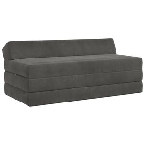 vidaXL Sof&aacute; Cama Dobr&aacute;vel Cinzento-Escuro 120 x 60 x 49 cm Tecido