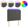 vidaXL Cabeceira de cama c/ LED veludo 103x16x118/128 cm cinza-escuro