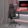 vidaXL Cadeira gaming de massagens couro artificial preto