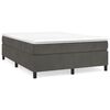 vidaXL Cama com molas/colch&atilde;o 140x190 cm veludo cinzento-escuro