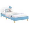 vidaXL Estrutura de Cama Infantil com Cabeceira Azul 90 x 200 cm PU