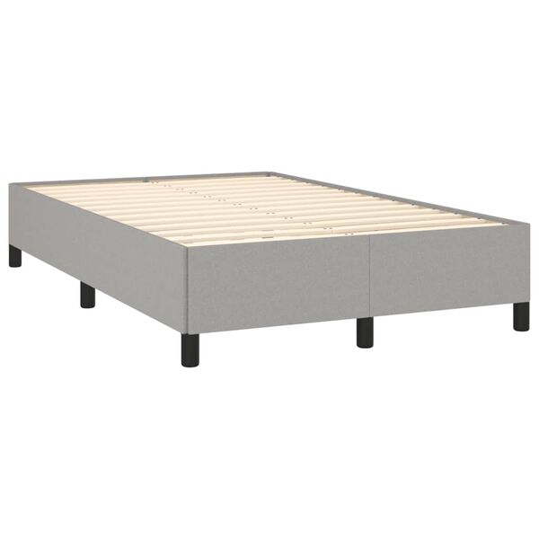 vidaXL Cama boxspring com colch&atilde;o 120x190 cm tecido cinzento-claro