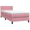 vidaXL Cama com molas/colch&atilde;o 100x220 cm veludo Rosa