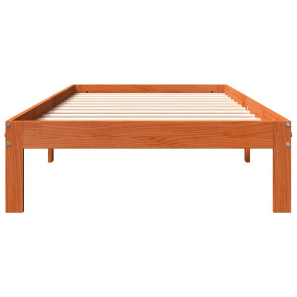 vidaXL Cama sem colch&atilde;o 90x190 cm madeira de pinho maci&ccedil;a castanho-mel