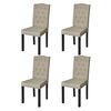 vidaXL Cadeiras de jantar 4 pcs tecido cor camel