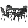 vidaXL Conjunto de Jantar para Jardim 5 pcs Preto Alum&iacute;nio
