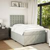 vidaXL Cama boxspring com colch&atilde;o 120x190 cm veludo cinzento-claro