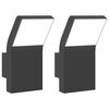 vidaXL Candeeiros parede LED p/ exterior 2 pcs alum&iacute;nio fundido preto