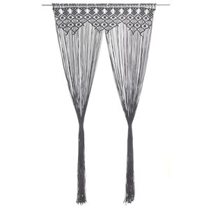 vidaXL Cortina em macram&eacute; 140x240 cm algod&atilde;o antracite