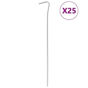 vidaXL Estacas para tenda 25 pcs 23 cm &Oslash;3 mm a&ccedil;o galvanizado