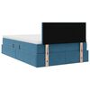 vidaXL Cama com Armazenamento Azul Escuro 120 x 200 cm Veludo