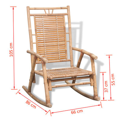 vidaXL Cadeira de balanço de bambu