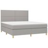 vidaXL Cama box spring c/ colch&atilde;o e LED 180x200 cm tecido cinza-claro